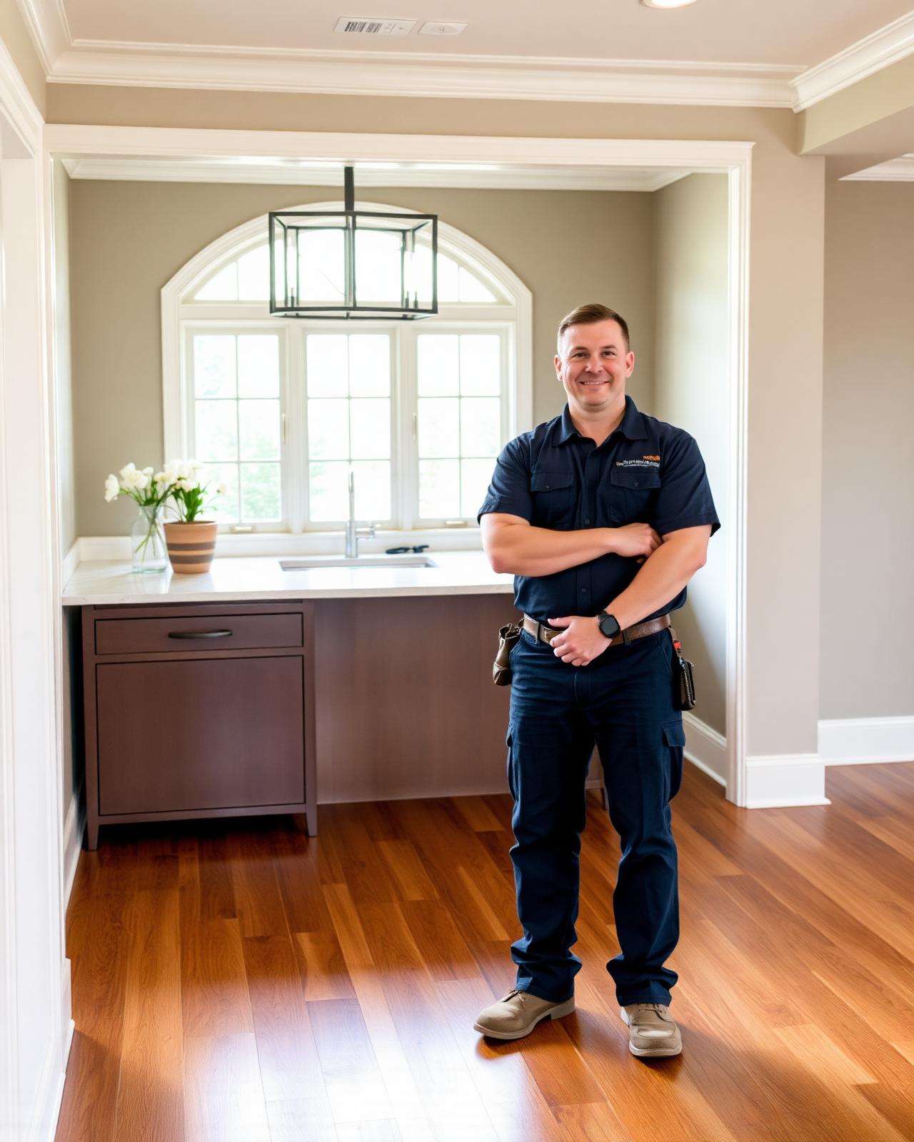 Jefferson Da Silva, owner, standing inside a completed renovation